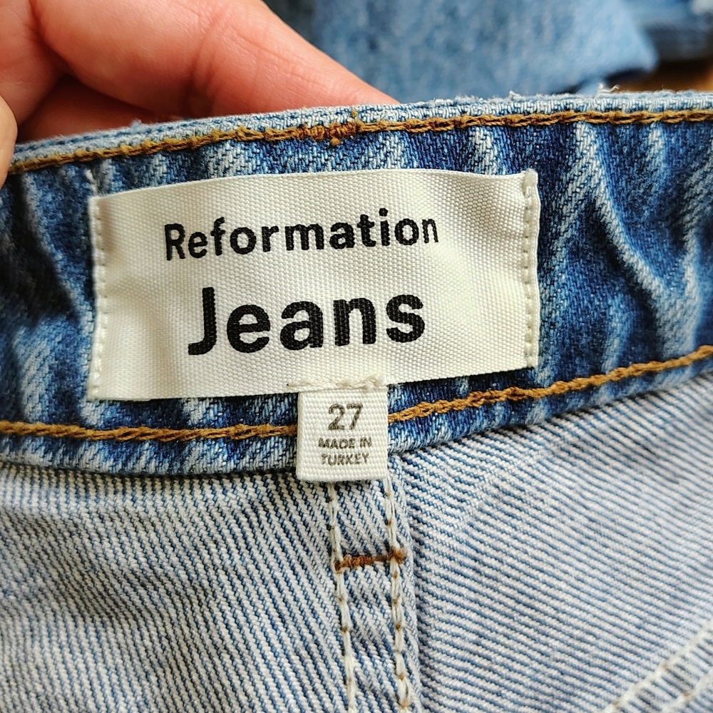 Reformation Cynthia High Rise Straight Women's Jeans Button Fly Medium Wash 27. - Picture 12 of 16